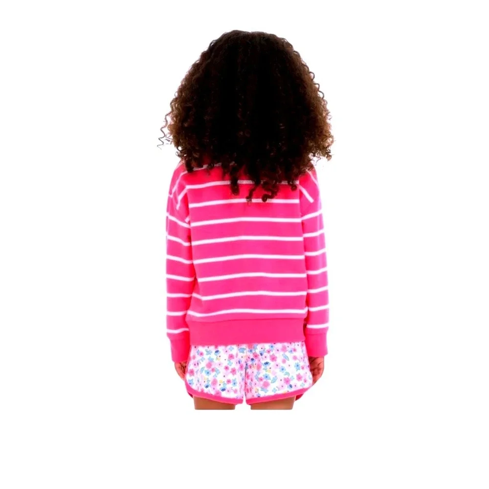 Hello Kitty BabyGirls Pink Striped Sweatshirt & Shorts 2 Piece Sz 18Months NEW
